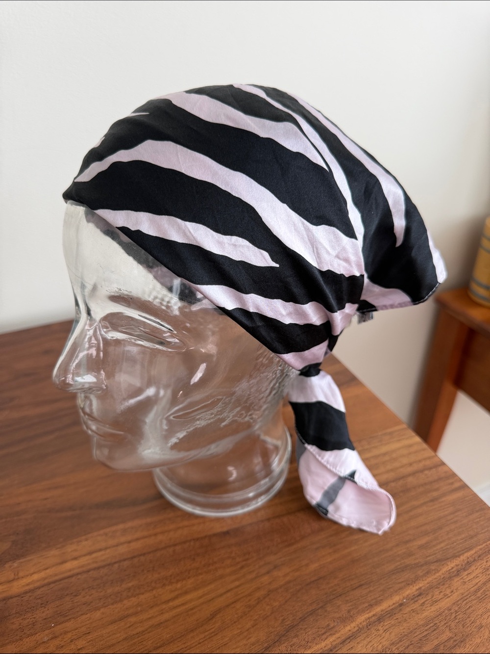 Nick & Nora Black and Light Pink Zebra Print Scarf